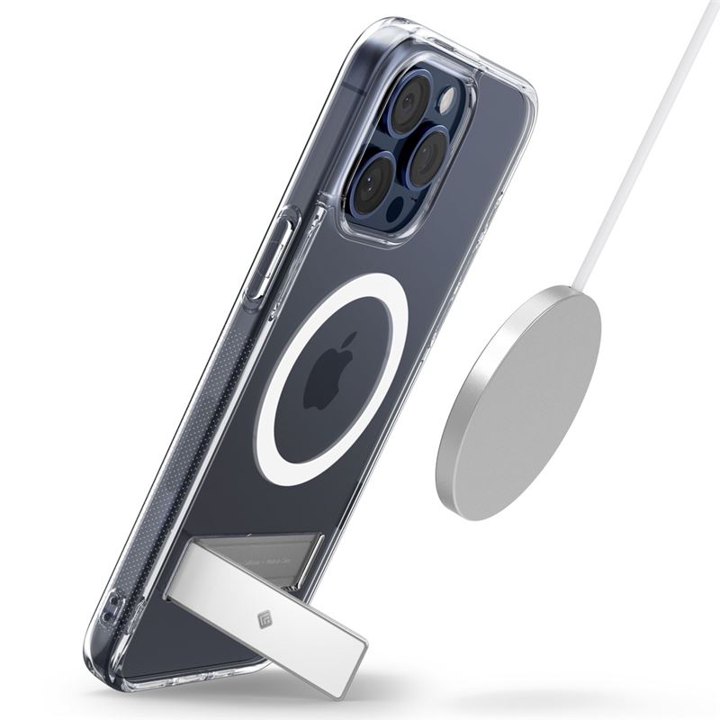 Husa telefon, Spigen, Policarbonat, Caseology Capella Mag Kickstand, iPhone 15 Pro Max, Transparenta, Compatibila MagSafe (iPhone 15 Pro Max, ACS06622) by www.silkase.ro